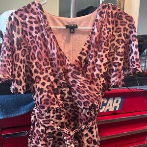 torrid Pink Leopard Print Wrap Dress